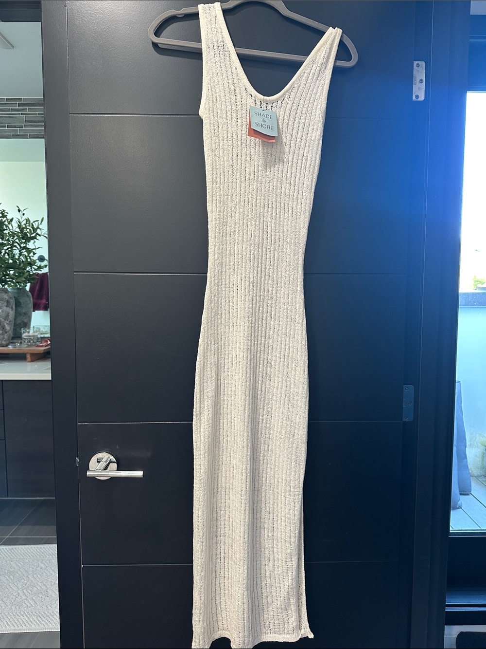 Sleeveless Cream Knit coverup Maxi Dress - Brand: